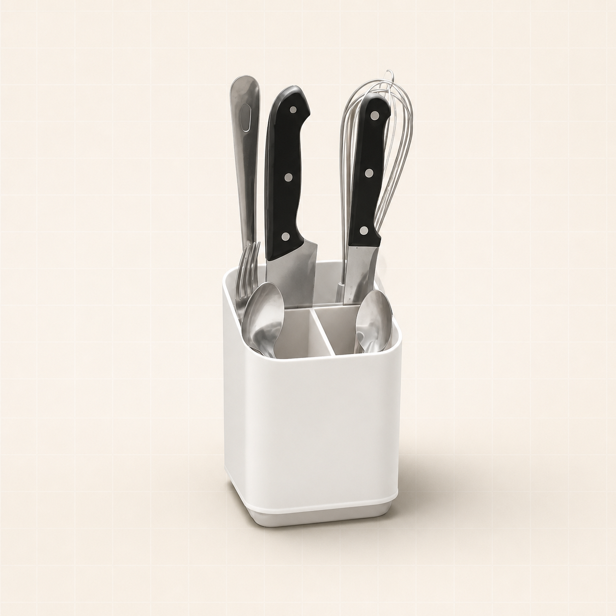Chapter cutlery drainer with four compartments