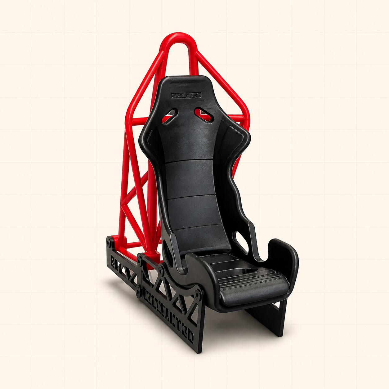 Recaro racing seat phone holder in black and red